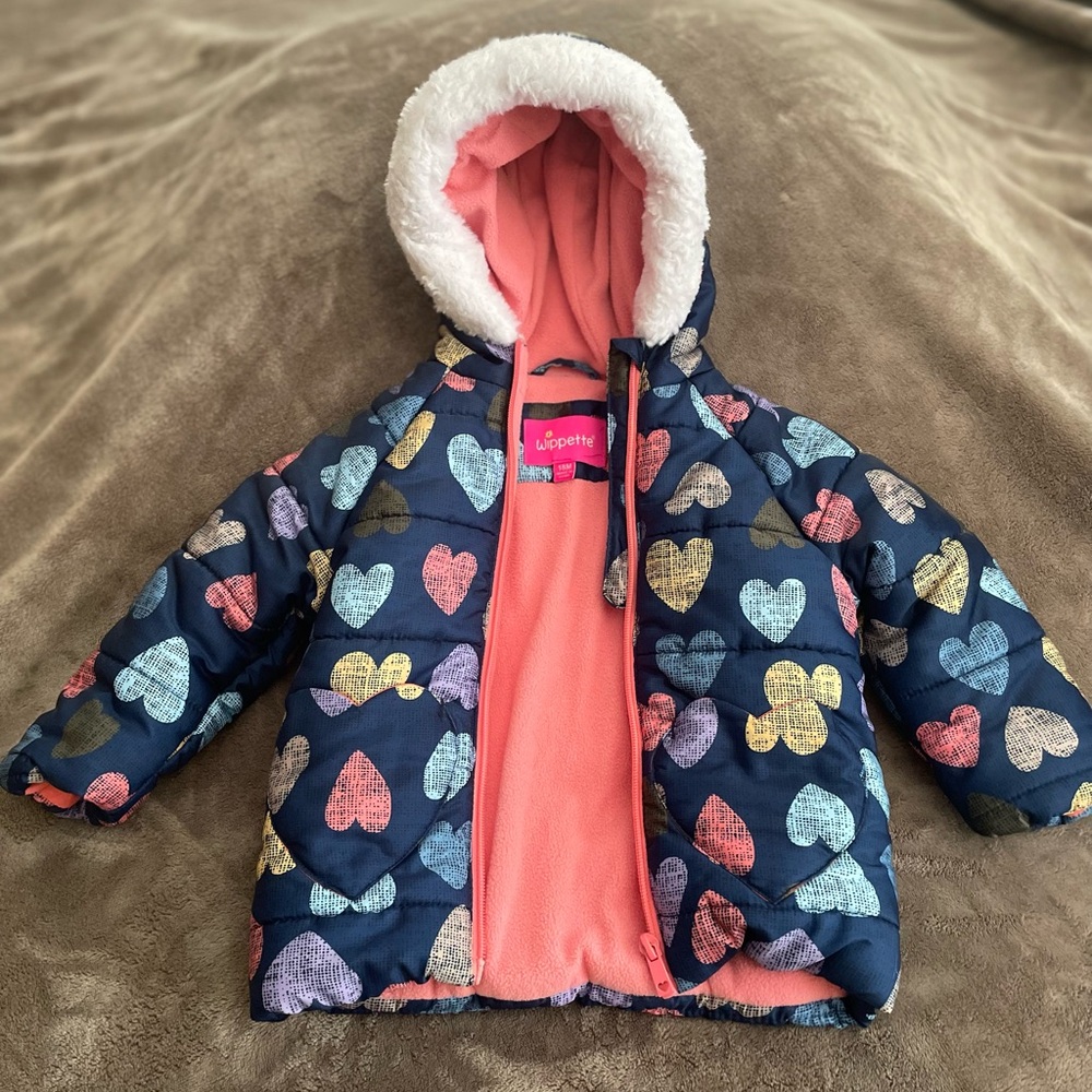 Wippette Heart Print Puffer Jacket- Toddler Girl, 18 Months